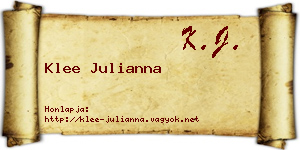 Klee Julianna névjegykártya